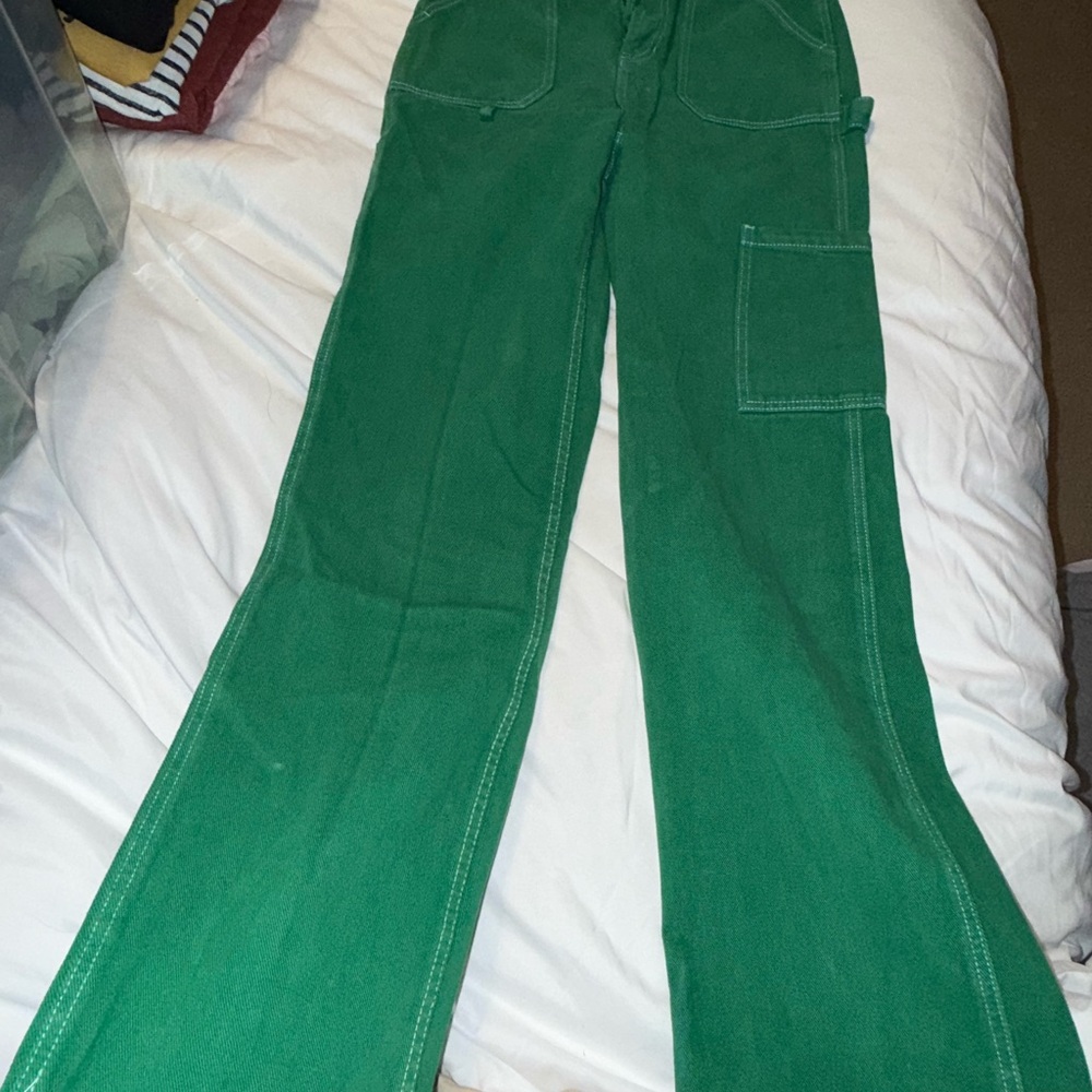 PacSun Vibrant Green Flare Jeans